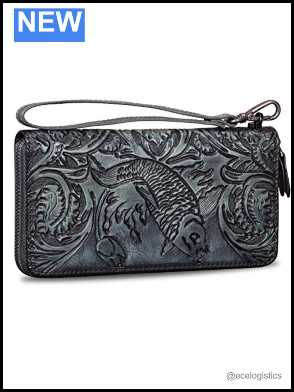 Genuine Leather Wristlet Wallet Clutch Handmade Vintage Zip Around
